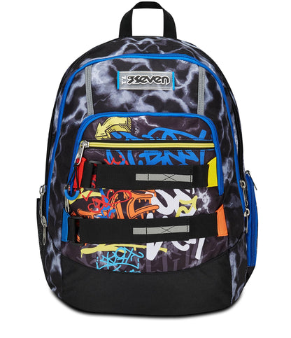 SEVEN Zaino Scuola Advanced, Nero Giallo, Mark On Boy, Zaino Doppio Scomparto Con Tasca Porta PC o Tablet, Tasca Porta Borraccia e Organizer, Zaino Scuole Medie e Superiori, Bambino Ragazzo (25599074)