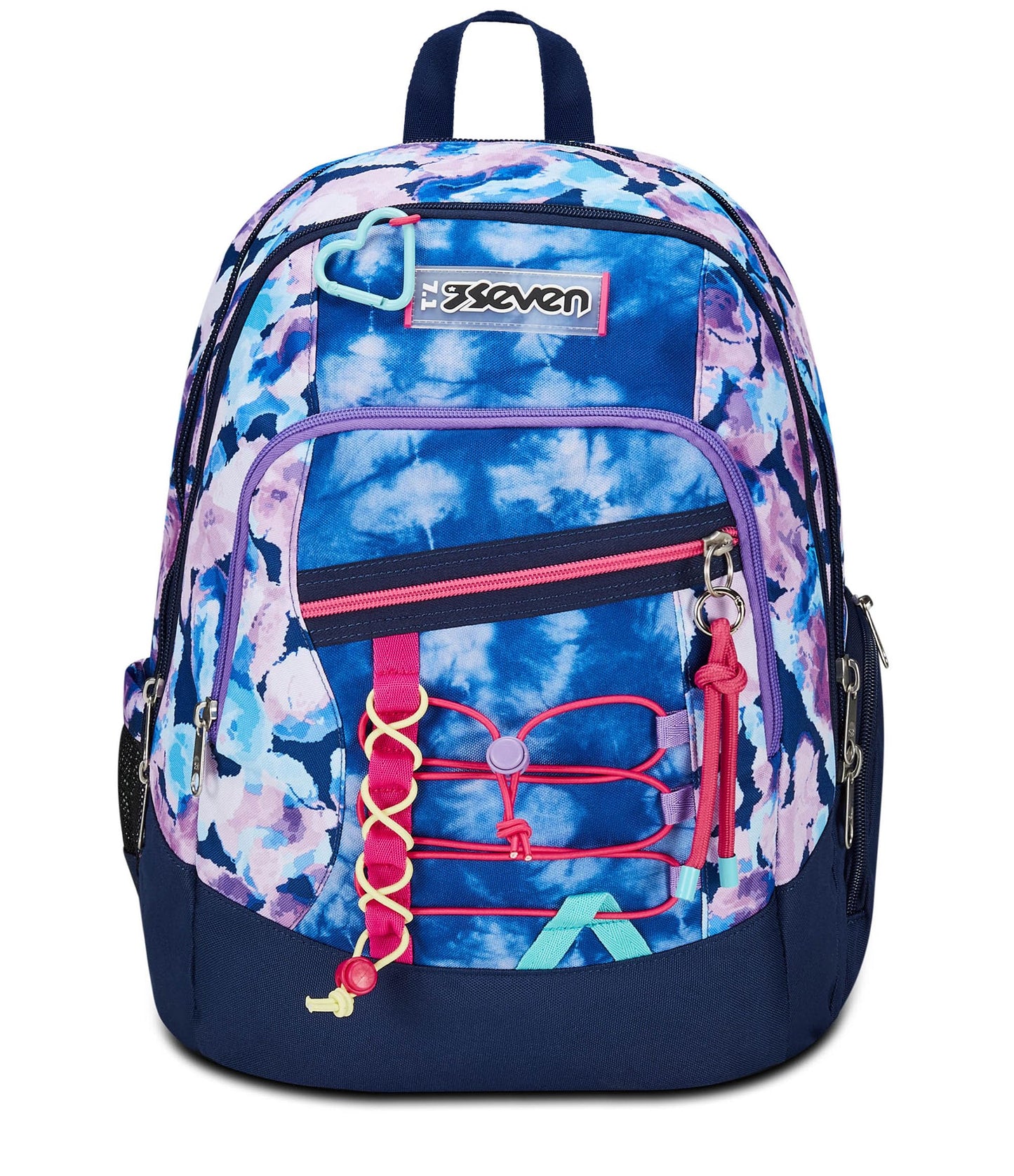 SEVEN Zaino Scuola Advanced, Viola Fucsia, Custom Cloud, Zaino Doppio Scomparto Con Tasca Porta PC o Tablet, Tasca Porta Borraccia e Organizer, Zaino Scuole Medie e Superiori, Bambina Ragazza (25599724)