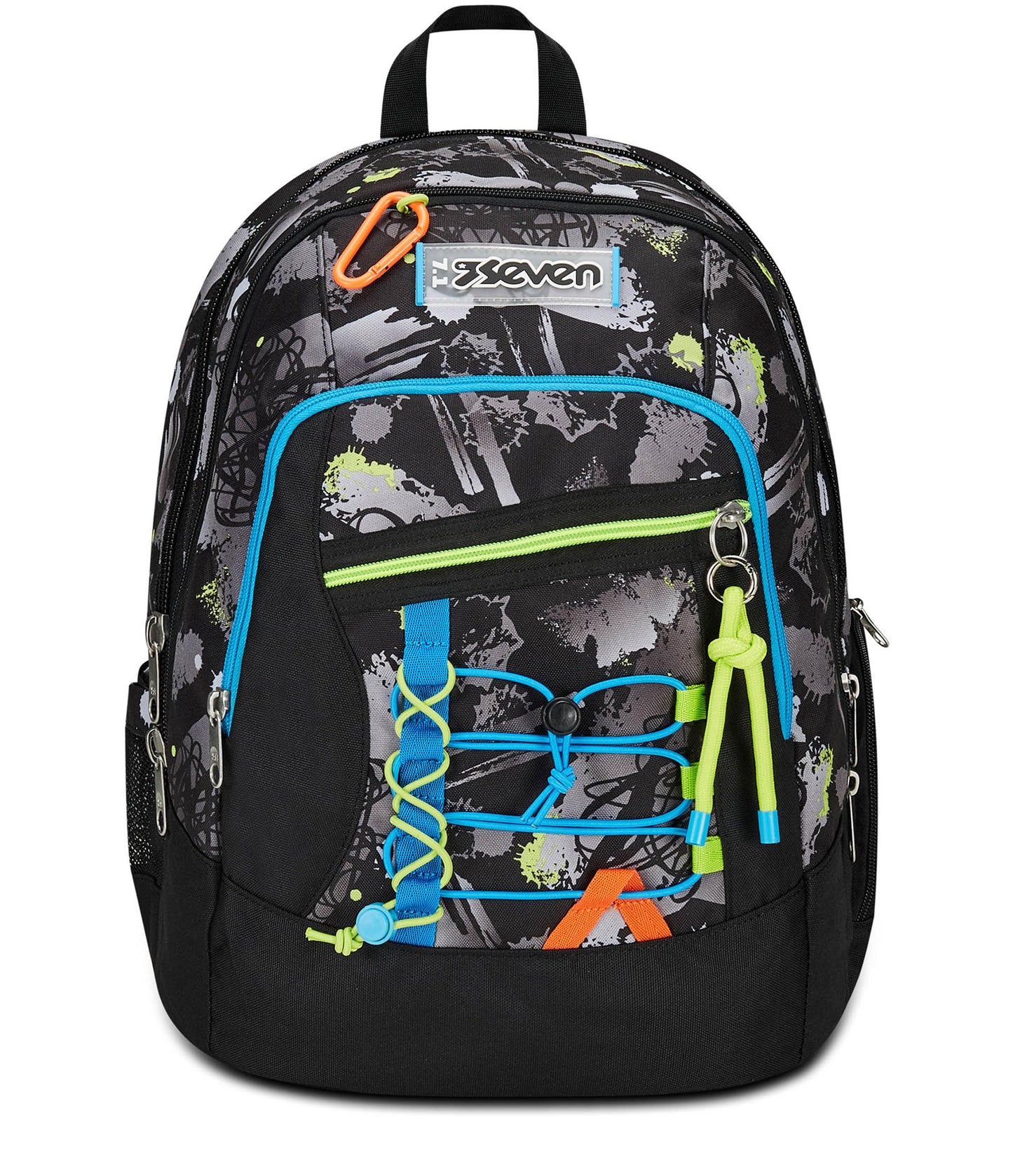 SEVEN Zaino Scuola Advanced, Nero Grigio, Feeling Me, Zaino Doppio Scomparto Con Tasca Porta PC o Tablet, Tasca Porta Borraccia e Organizer, Zaino Scuole Medie e Superiori, Bambino Ragazzo (25599224)