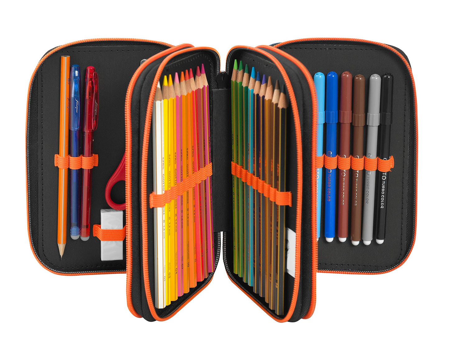 LYON GAMER - Astuccio Scuola Ufficiale Lyon Gamer, Astuccio 3 Scomparti Bambino e Bambina con Set Cancelleria, Penna Cancellabile Blu Frixion e Pratica Chiusura a Zip, 20x13Hx7 cm, Blu (25534024)