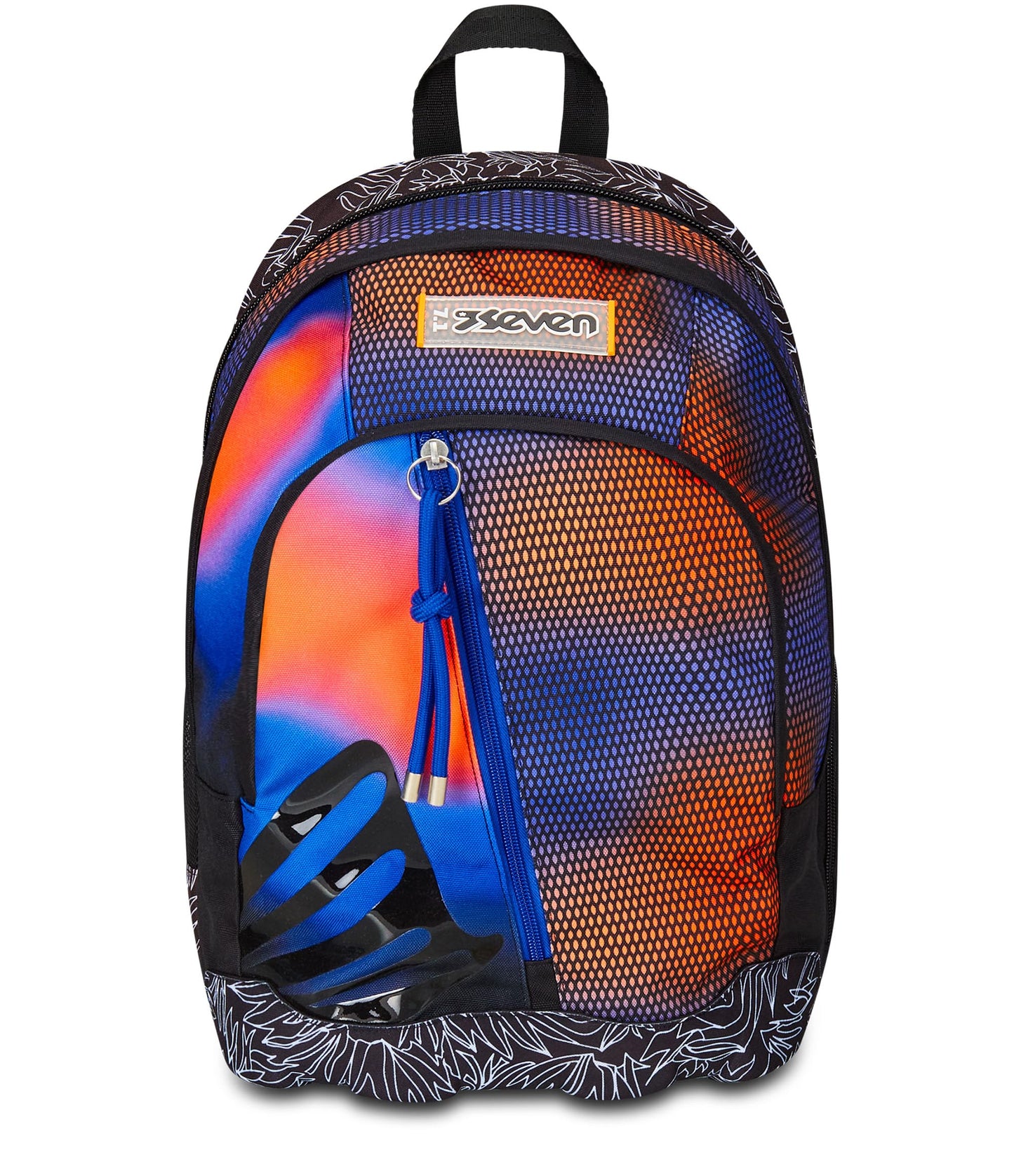 SEVEN Zaino Scuola Dual, Blu e Arancione, Shadefull Boy, Zaino Doppio Scomparto Con Tasca Porta PC o Tablet, Tasca Porta Borraccia e Organizer, Zaino Scuole Medie e Superiori, Bambino Ragazzo (25615319)
