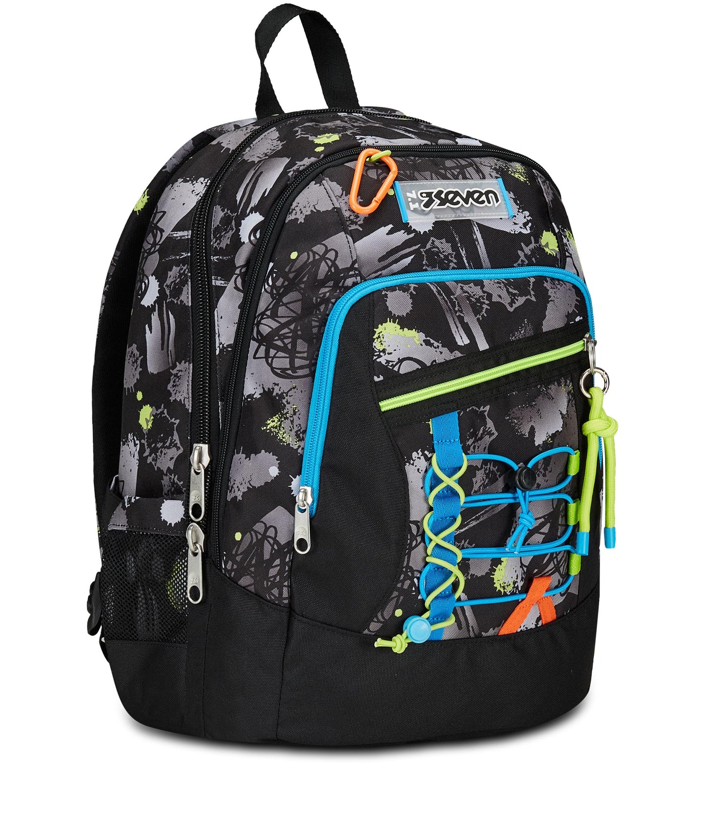 SEVEN Zaino Scuola Advanced, Nero Grigio, Feeling Me, Zaino Doppio Scomparto Con Tasca Porta PC o Tablet, Tasca Porta Borraccia e Organizer, Zaino Scuole Medie e Superiori, Bambino Ragazzo (25599225)