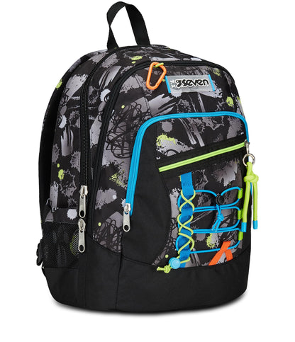 SEVEN Zaino Scuola Advanced, Nero Grigio, Feeling Me, Zaino Doppio Scomparto Con Tasca Porta PC o Tablet, Tasca Porta Borraccia e Organizer, Zaino Scuole Medie e Superiori, Bambino Ragazzo (25599225)
