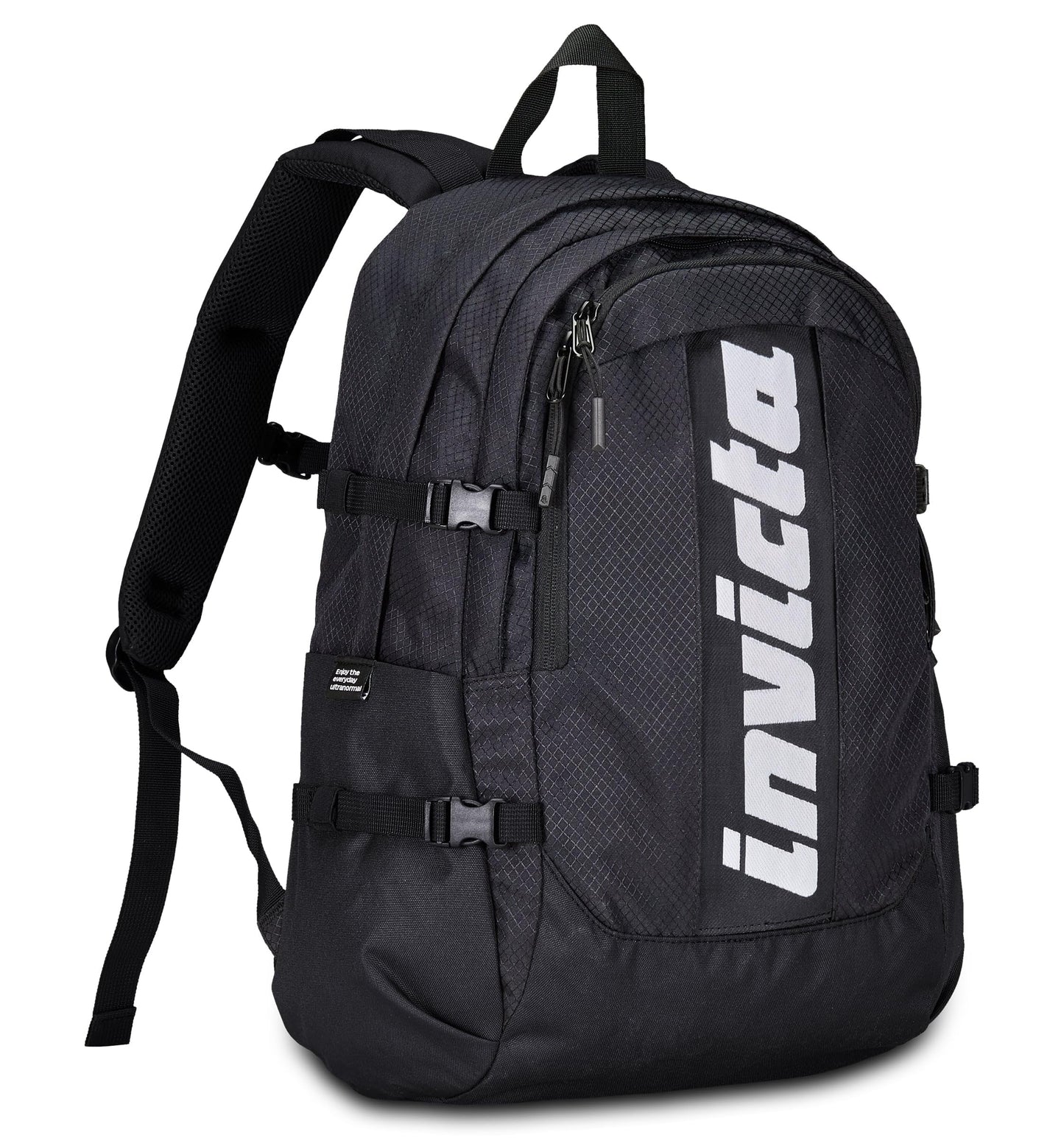 Invicta Zaino Ufficio Invict-Act Plus Fibra Ottica, Nero, Doppio Scomparto Con Tasca PC, Tasca Borraccia, Tasca Con Organizer, Cinghia Vita, Nastri Torace e Regolazione Volume, Zaino Viaggio (25615194)