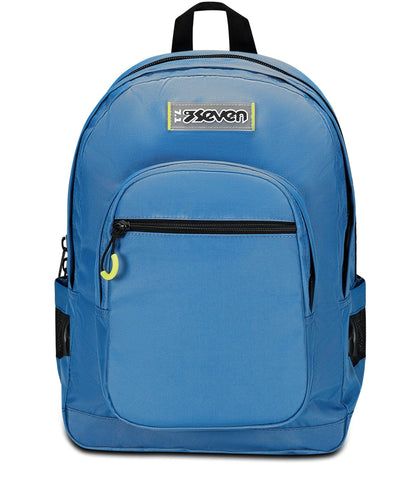 SEVEN Zaino Scuola Freethink, Azzurro, Unisex, Zaino Doppio Scomparto Con Supporto USB, Tasca Porta PC o Tablet e Tasca Porta Borraccia, Zaino Medie e Superiori (25600696)