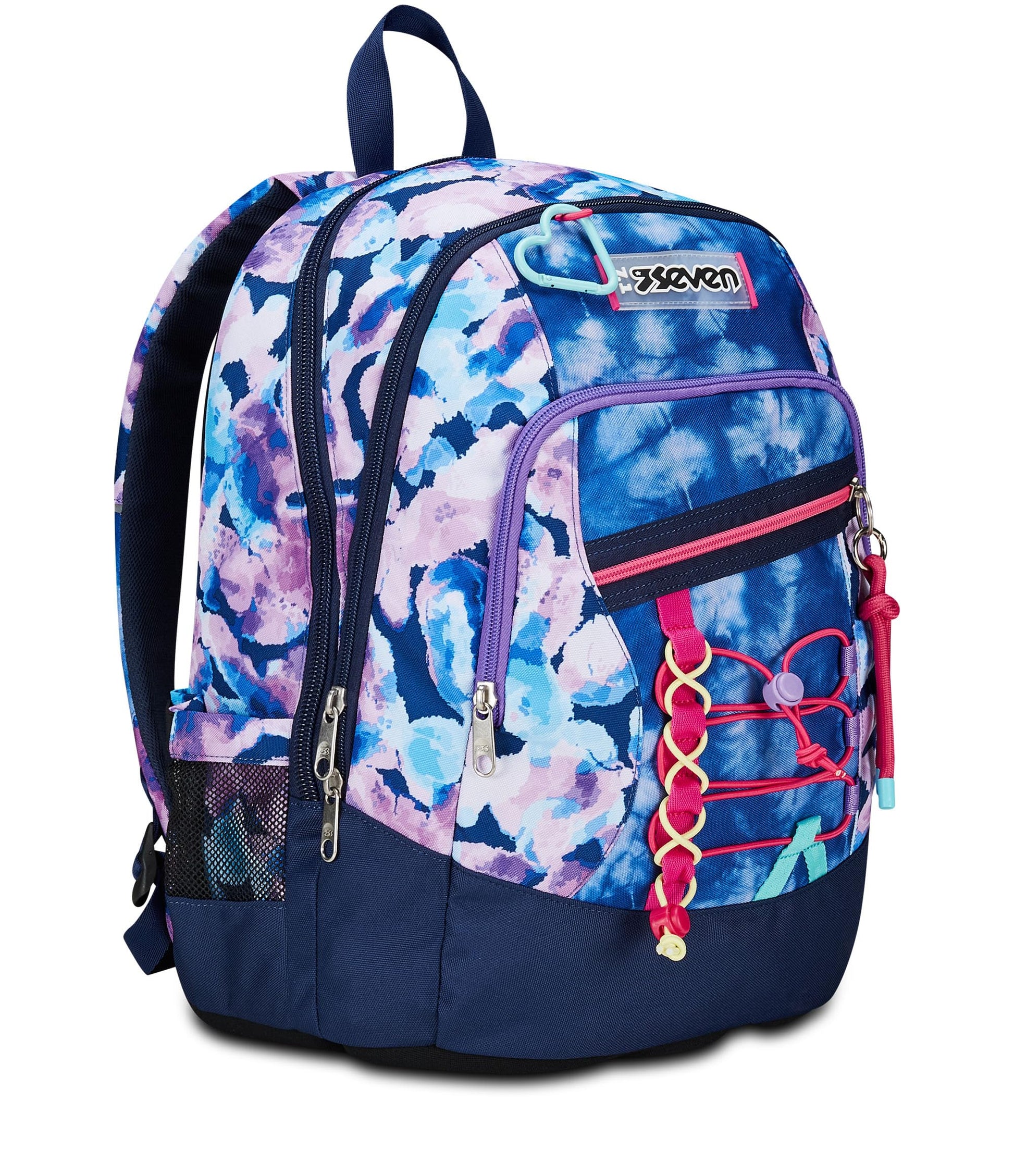 SEVEN Zaino Scuola Advanced, Viola Fucsia, Custom Cloud, Zaino Doppio Scomparto Con Tasca Porta PC o Tablet, Tasca Porta Borraccia e Organizer, Zaino Scuole Medie e Superiori, Bambina Ragazza (25599725)