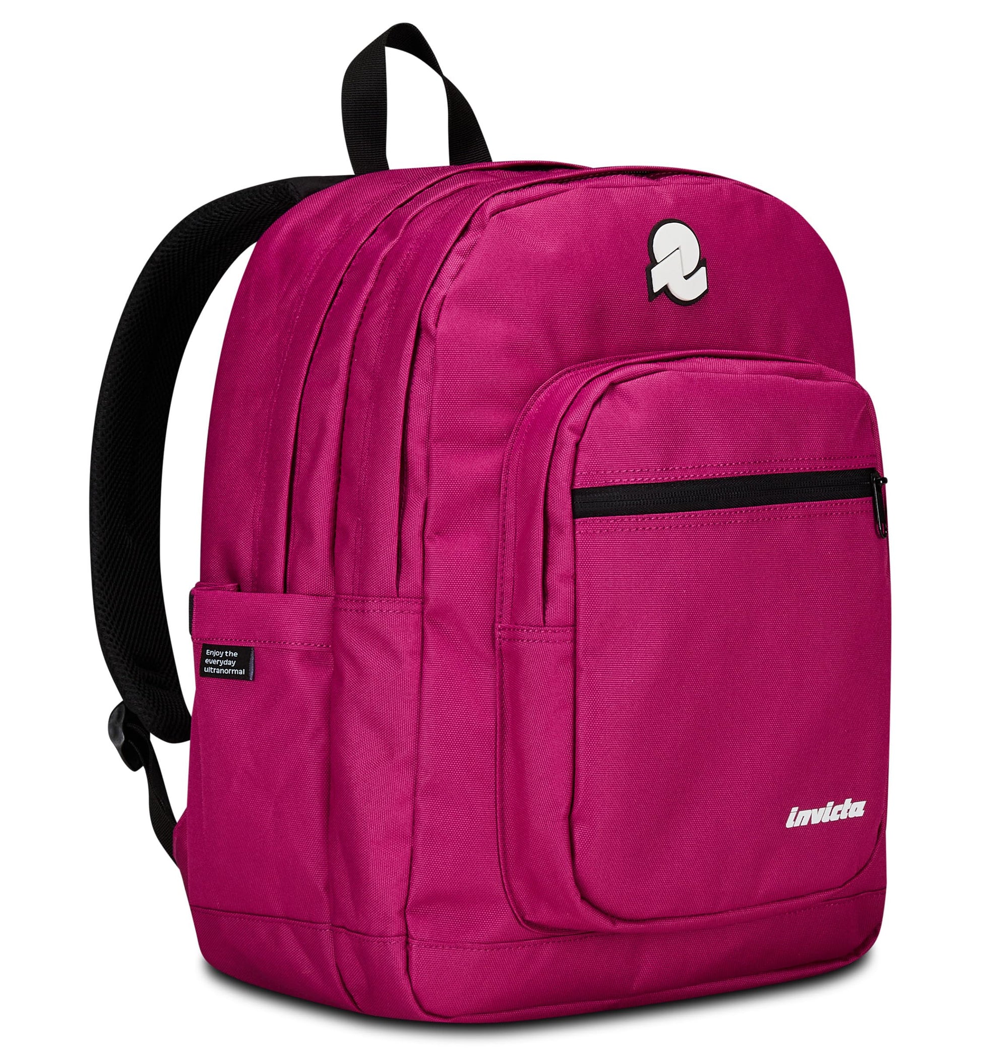 Invicta Zaino Scuola Jelek Plain, Fucsia, Zaino Doppio Scomparto Super Capiente Con Tasca Porta PC o Tablet, Tasca Porta Borraccia e Tasca Con Organizer, Medie, Superiori e Viaggio, Donna Ragazza (25615225)