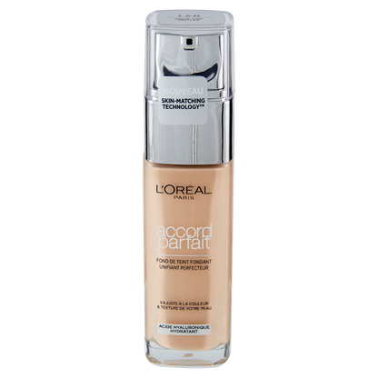 L'Oréal Paris Accord Parfait, Fondotinta Liquido con Acido Ialuronico, 1.5.N Lin/Linen, 30 ml (25531666)
