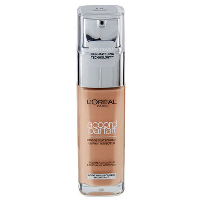 L'Oréal Paris Accord Parfait, Fondotinta Liquido con Acido Ialuronico, 5.N Sable/Sand, 30 ml (25531682)