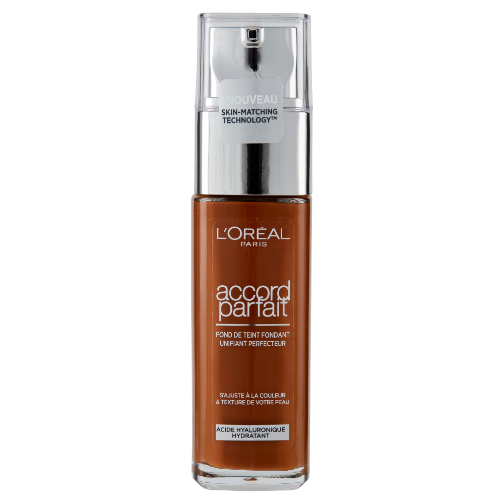 L'Oréal Paris Accord Parfait, Fondotinta Liquido con Acido Ialuronico, Cappuccino (8.N), 30 ml (25531685)