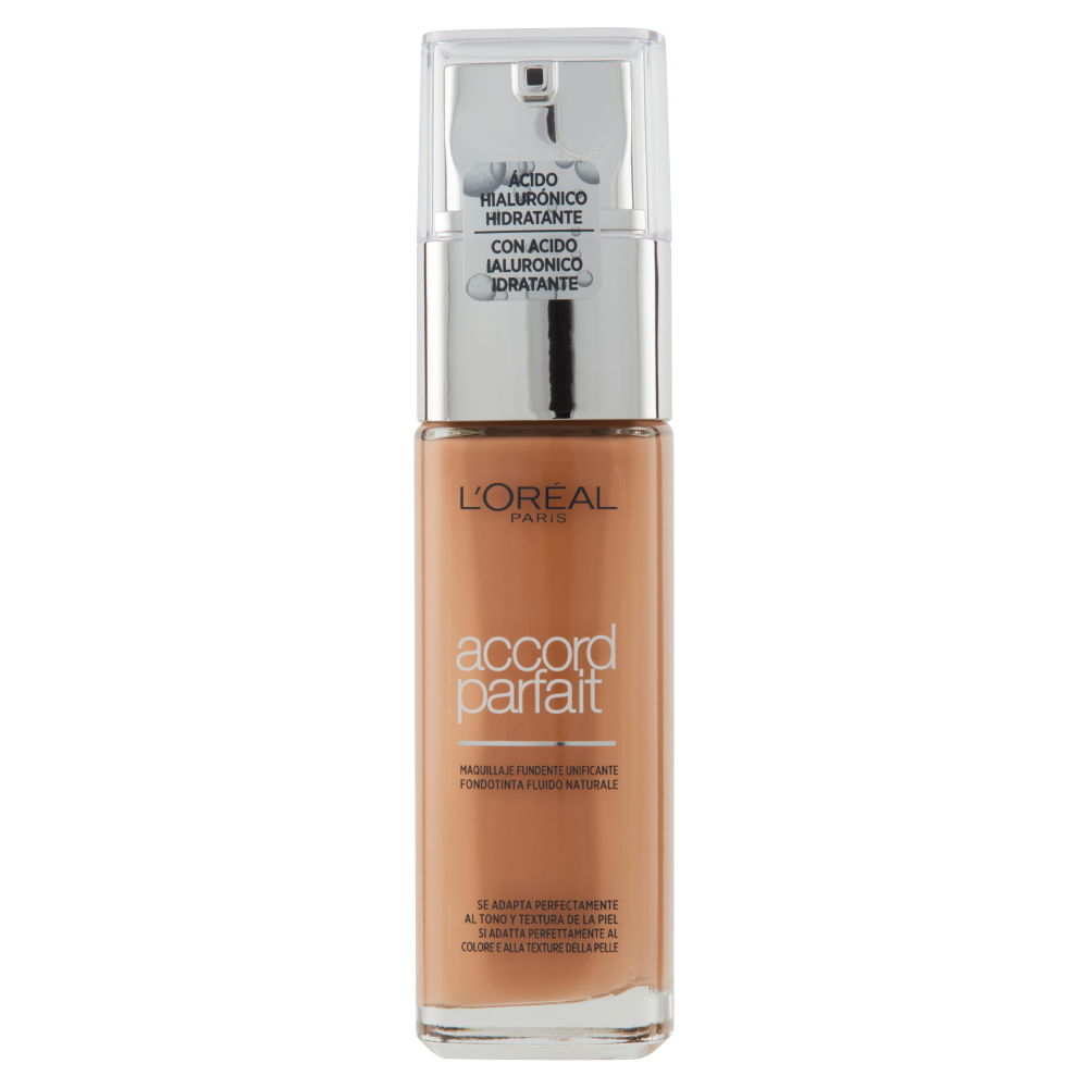 L'Oréal Paris Accord Parfait, Fondotinta Liquido Arricchito con Acido Ialuronico 7.R/7.C AmbreRosé (25531663)
