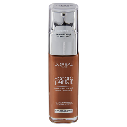 L'Oréal Paris Accord Parfait, Fondotinta Liquido con Acido Ialuronico, 8.5.D/8.5.W Toffee, 30 ml (25531684)