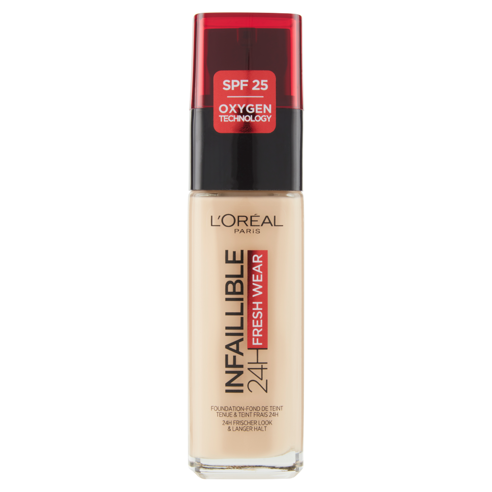 L'Oréal Paris Infaillible 24H Fresh Wear, Fondotinta Liquido, Protezione SPF25, Lin (100), 30 ml (25531887)