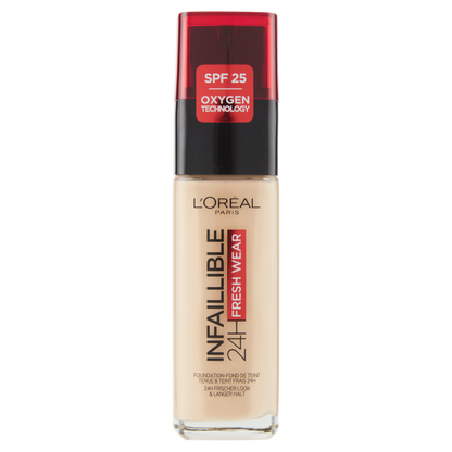 L'Oréal Paris Infaillible 24H Fresh Wear, Fondotinta Liquido, Protezione SPF25, Lin (100), 30 ml (25531887)