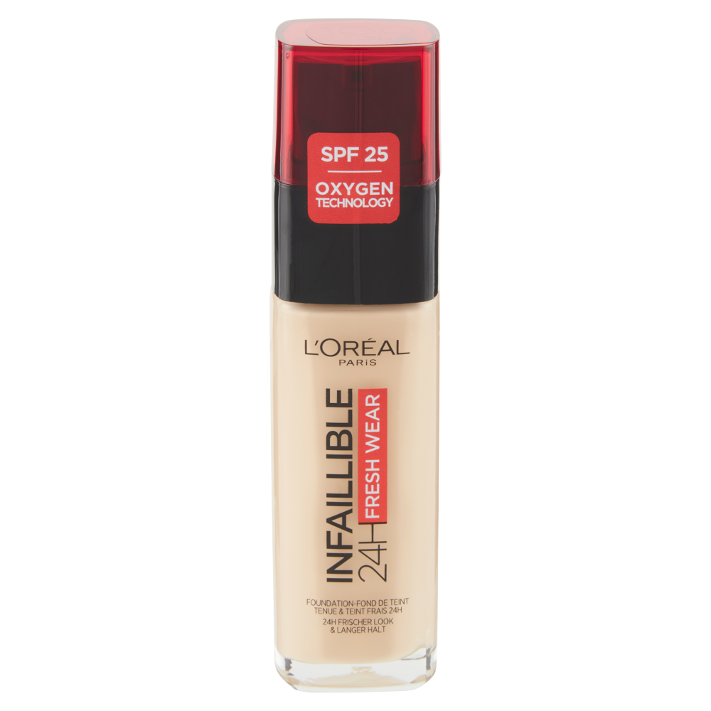 L'Oréal Paris Infaillible 24H Fresh Wear, Fondotinta Liquido, Protezione SPF25, Lin (100), 30 ml (25531888)