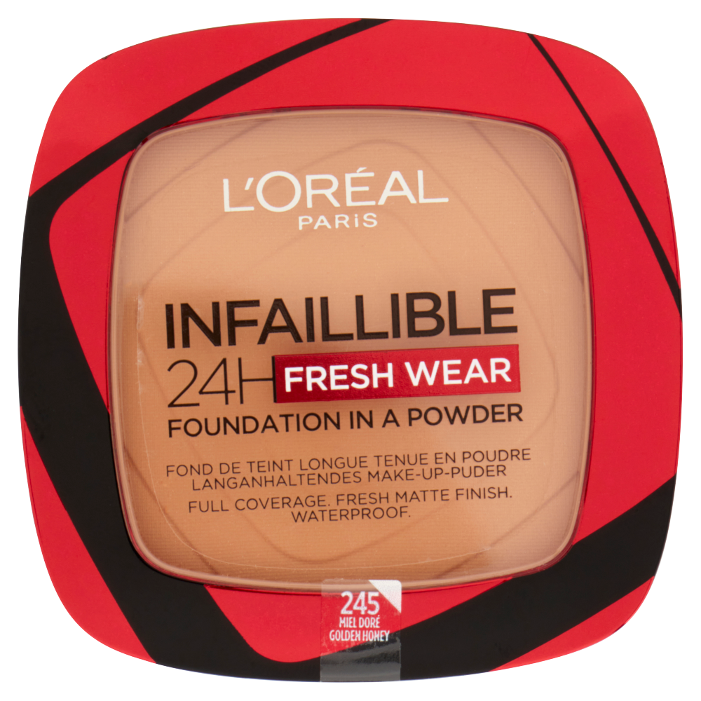 L'Oréal Paris Fondotinta compatto Infaillible 24H Fresh Wear, 245 Miel Dore/Golden Honey (25531851)