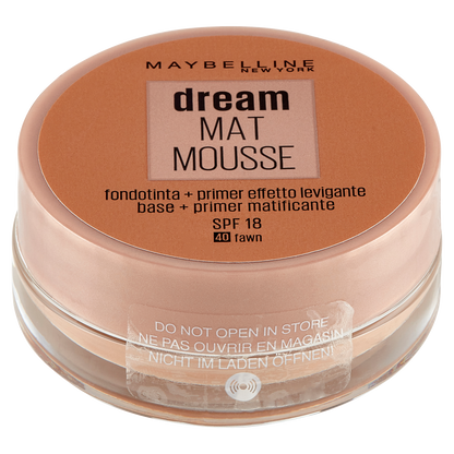 Maybelline New York Fondotinta Dream Mat Mousse, Base Opacizzante in Mousse, 40 Fawn (25558801)