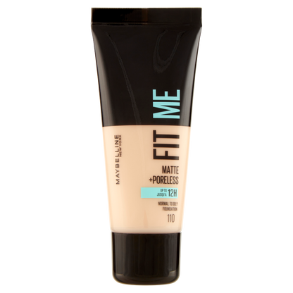 Maybelline New York Fondotinta Fit Me Matte&amp;Poreless, Finish Opacizzante, 110 Porcelain 30 ml (25558887)