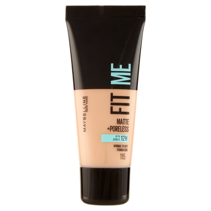 Maybelline New York Fondotinta Fit Me Matte&amp;Poreless, Finish Opacizzante, 115 Ivory 30 ml (25558889)