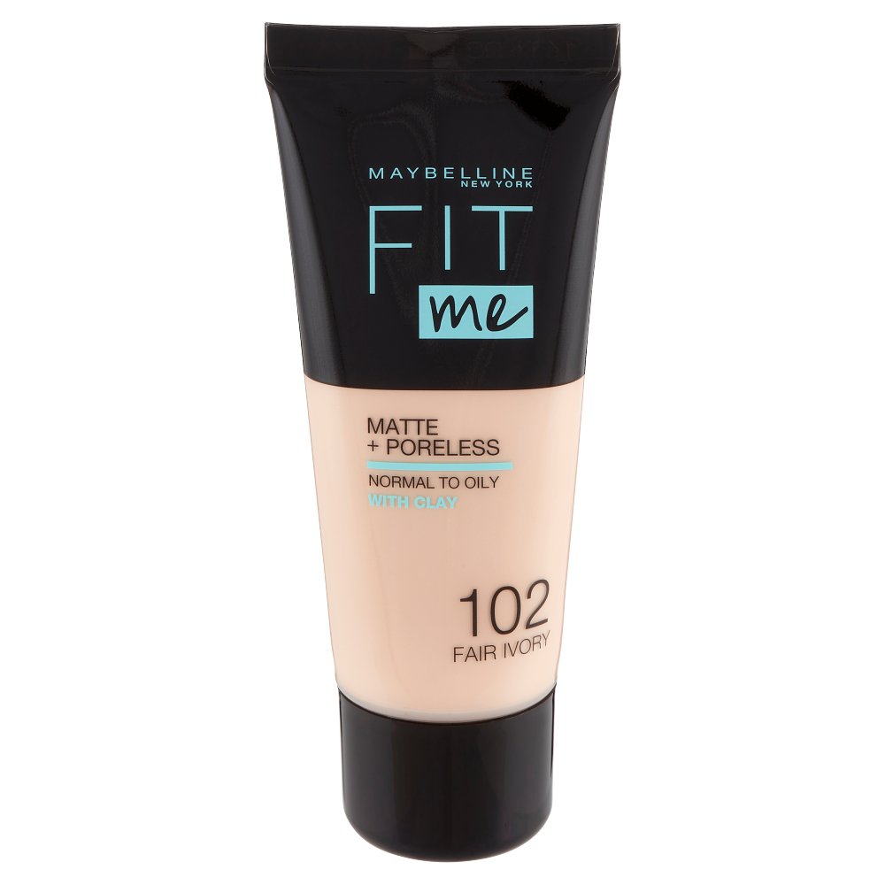 Maybelline New York Fondotinta Fit Me Matte&amp;Poreless, Finish Opacizzante, 102 Fair Ivory (25558880)