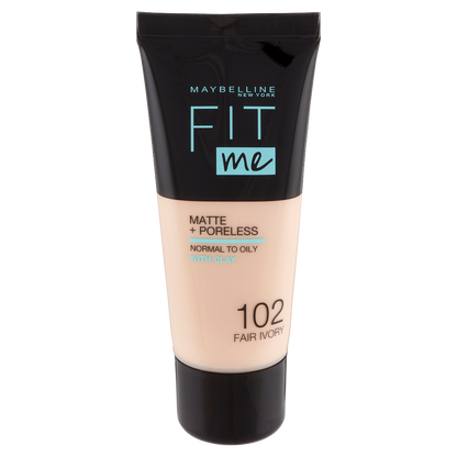 Maybelline New York Fondotinta Fit Me Matte&amp;Poreless, Finish Opacizzante, 102 Fair Ivory (25558880)