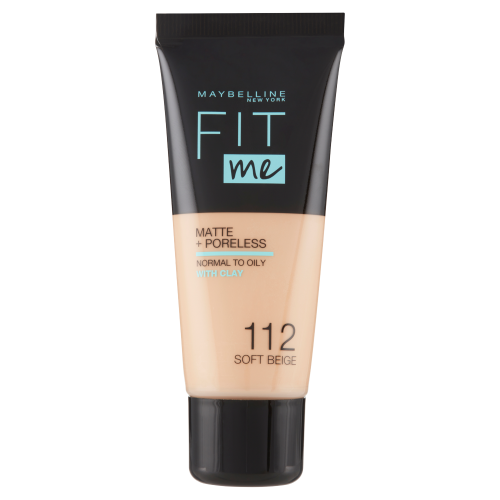 Maybelline New York Fondotinta Coprente Opacizzante Fit Me Matte &amp; Poreless, 112 Soft Beige (25558776)