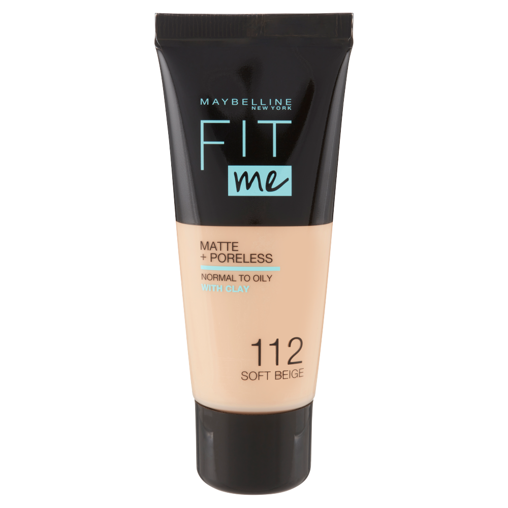 Maybelline New York Fondotinta Coprente Opacizzante Fit Me Matte &amp; Poreless, 112 Soft Beige (25558777)