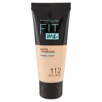 Maybelline New York Fondotinta Coprente Opacizzante Fit Me Matte &amp; Poreless, 112 Soft Beige (25558777)