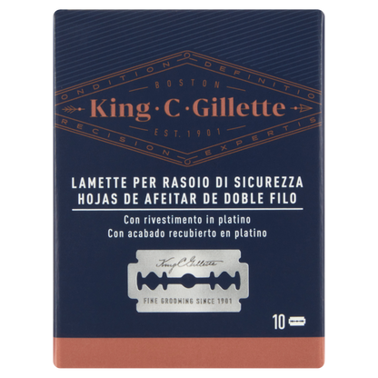 King C. Gillette Lame di Ricambio per Rasoio di Sicurezza da Uomo 10 Ricariche (25531470)