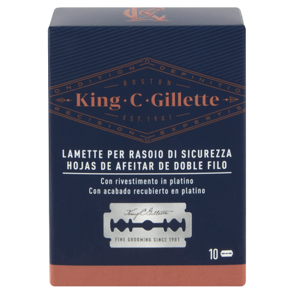 King C. Gillette Lame di Ricambio per Rasoio di Sicurezza da Uomo 10 Ricariche (25531471)