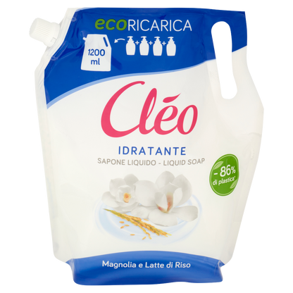 Cléo Idratante Sapone Liquido Magnolia e Latte di Riso Ecoricarica 1200 ml (25522908)