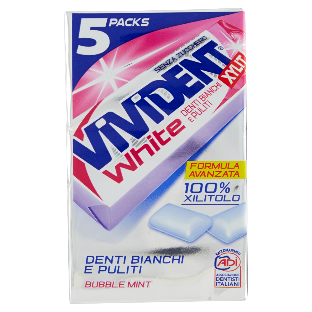 Vivident Xylit White Bubble Mint 5 Packs 67,5 g (25613634)