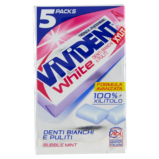 Vivident Xylit White Bubble Mint 5 Packs 67,5 g (25613634)