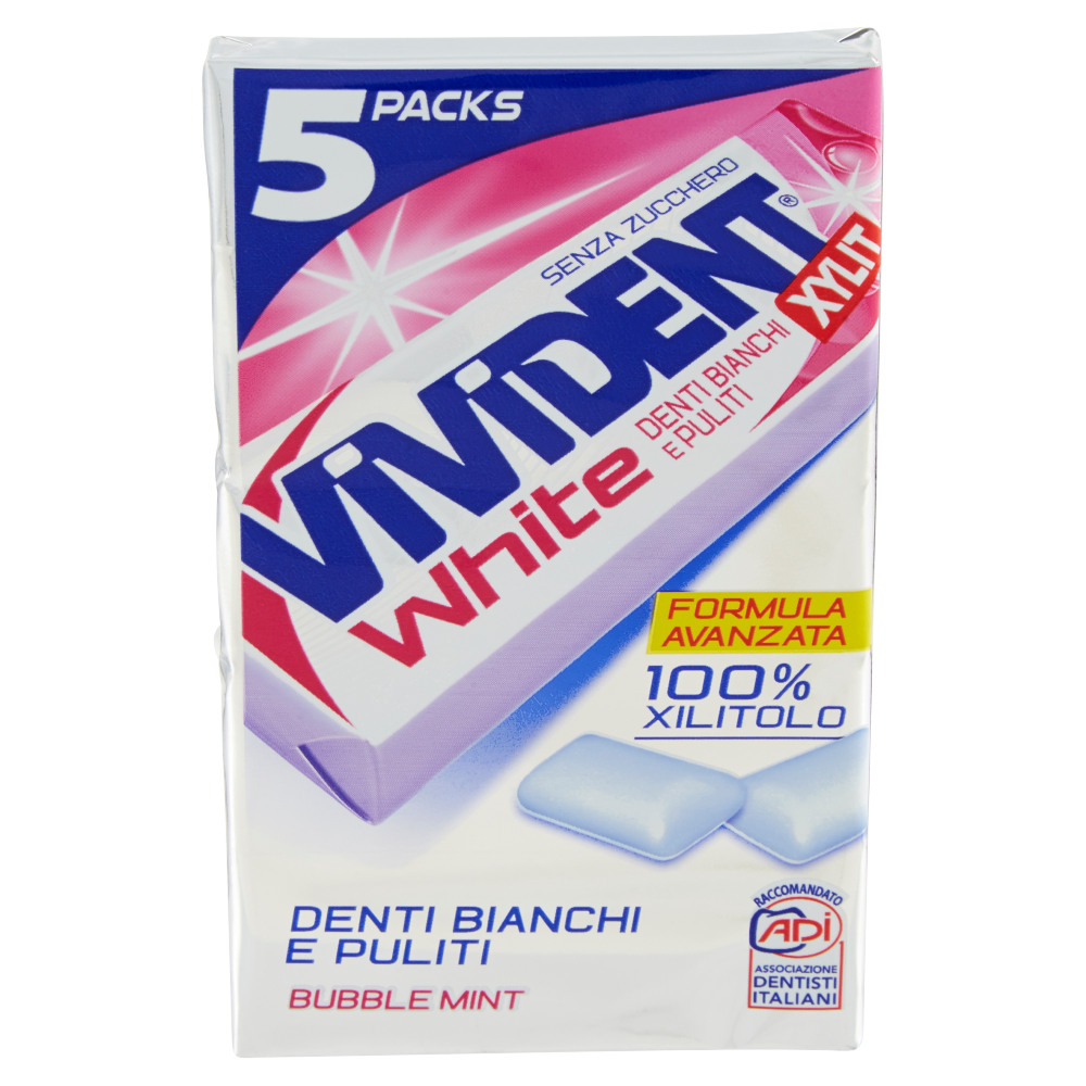 Vivident Xylit White Bubble Mint 5 Packs 67,5 g (25613635)