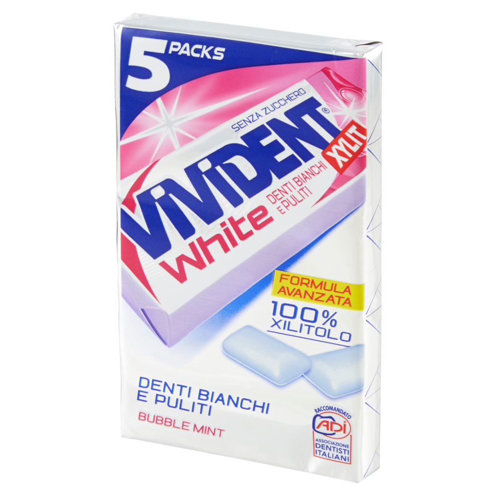 Vivident Xylit White Bubble Mint 5 Packs 67,5 g (25613636)